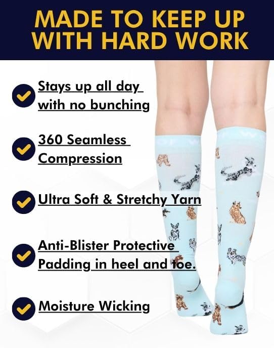 Compression Socks for Women & Men Circulation - 15-20 mmHg Compression Socks - Best Support for Nurses, Running, Athletic