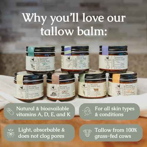 Hearth and Homestead: Handmade Whipped Tallow Balm (Unscented/Herb-Infused) - Organic Body Butter with Infused Olive Oil, for Eczema, Rosacea, Baby - 1.3 oz