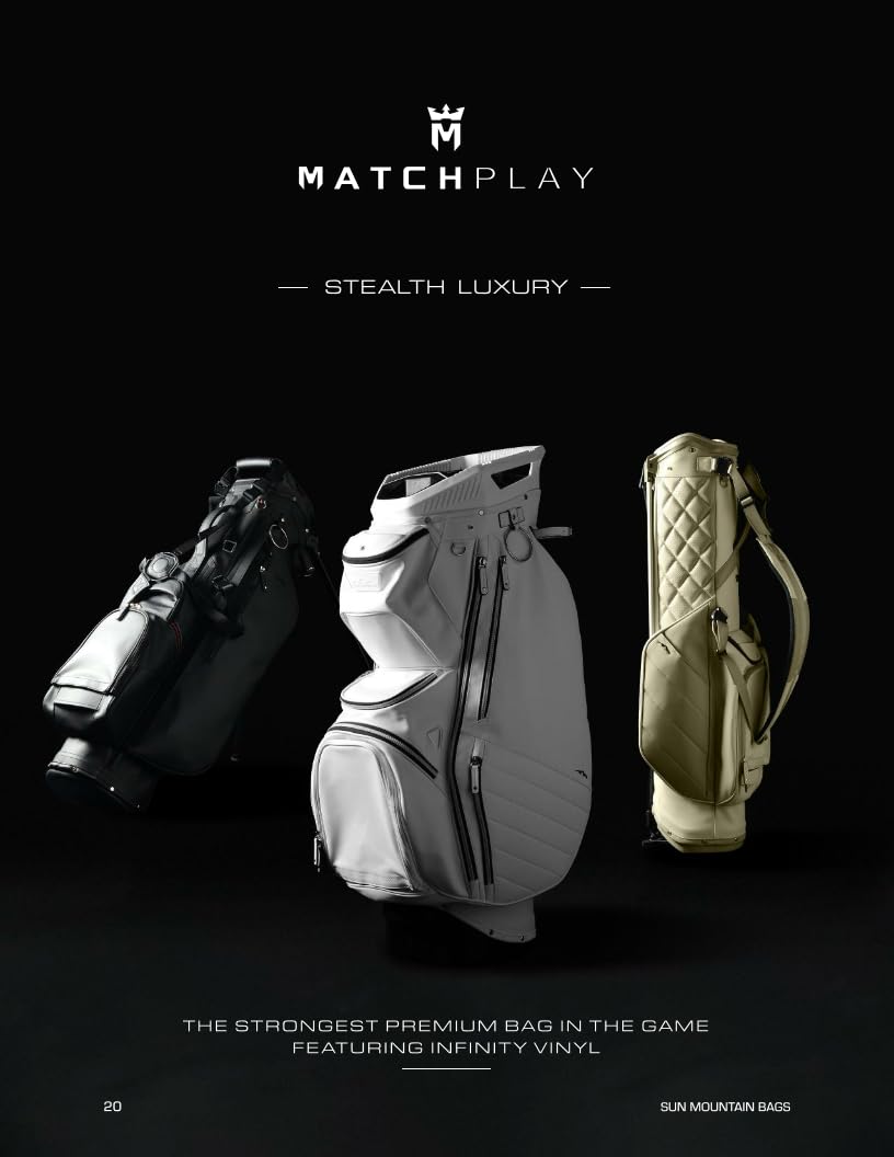 Sun Mountain Men's Matchplay LS Lightweight Stand Golf Bag 4-Way Top - 9 Pockets, Dual Strap System, Push & Electric Cart Compatible Compression Base, 2025 Model - Navy