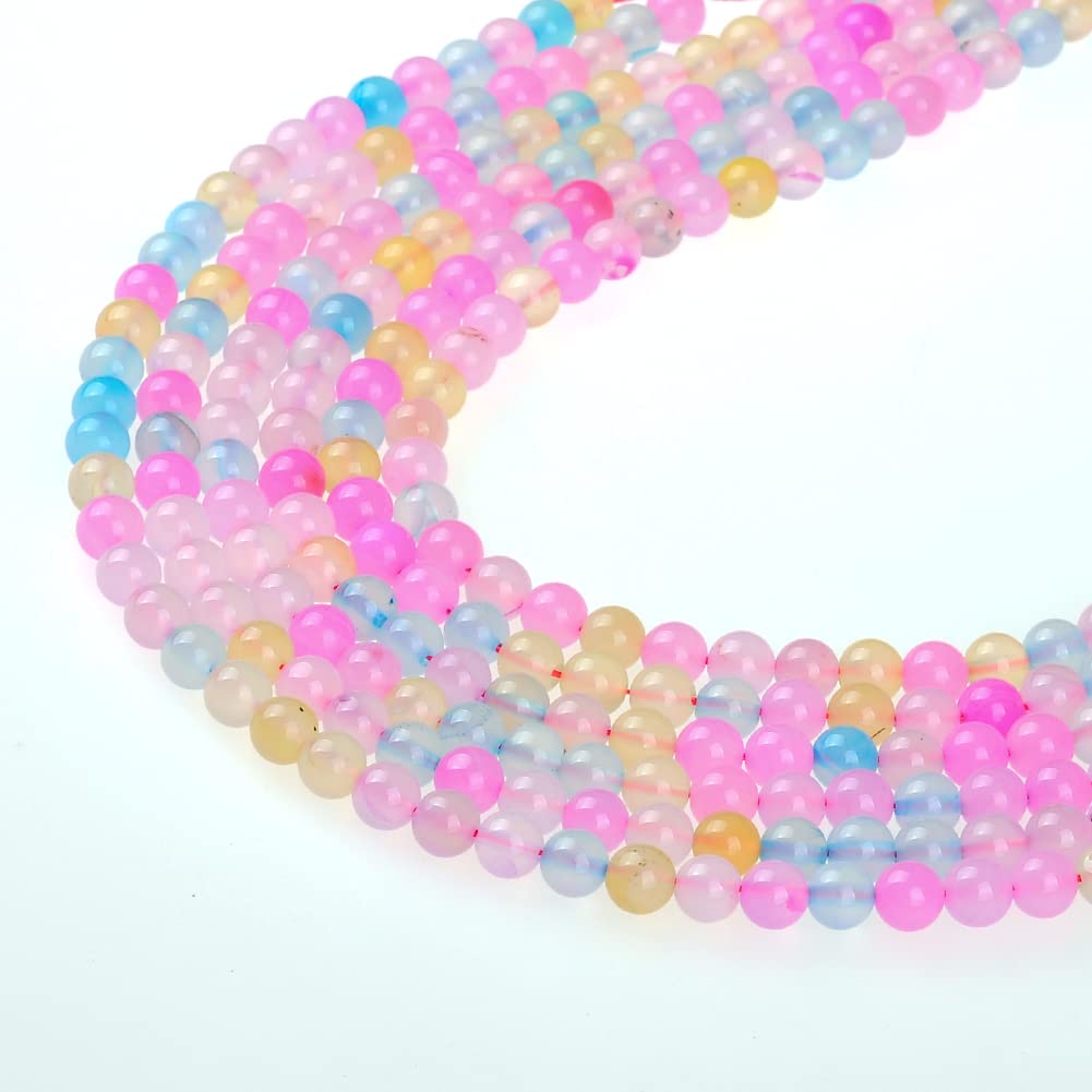 10mm Natural Morgan Agate Gemstone Round Loose Beads Crystal Stone Bracelet Necklace Accessories Crafts for Jewelry Making DIY,1 Strand 15"