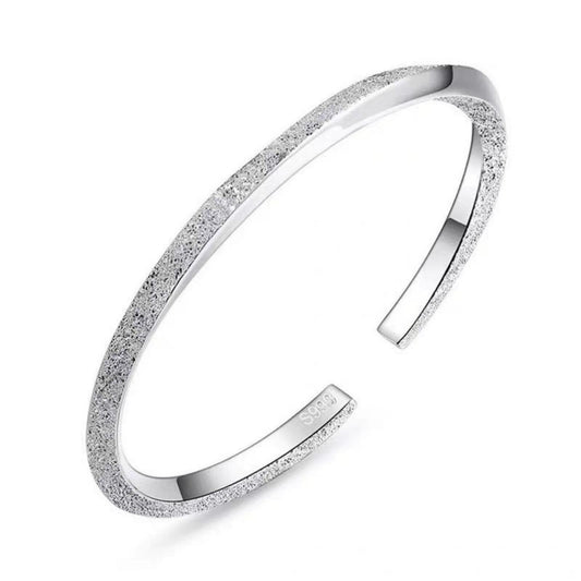 925 Silver Mobius Bangle Bracelets For Women Shiny Frosted Bracelets Adjustable Open Cuff Bangle For Women Exquisite Wrap Bangle Bracelets Jewelry Gifts for Birthday & Christmas