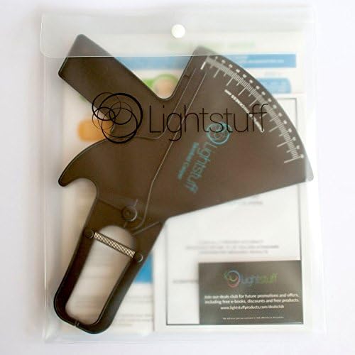 Lightstuff Precision Skinfold Caliper - Easy, Reliable Tool for Monitoring Body Fat - Quick Start Guide for Beginners, Detailed Booklet for Advanced Users - Measures up to 80mm in Skin Fold Thickness