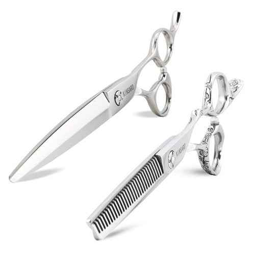 Hair cutting scissors 7 inch and hair thinning scissors 6 inch 440C professional 440C hair scissors