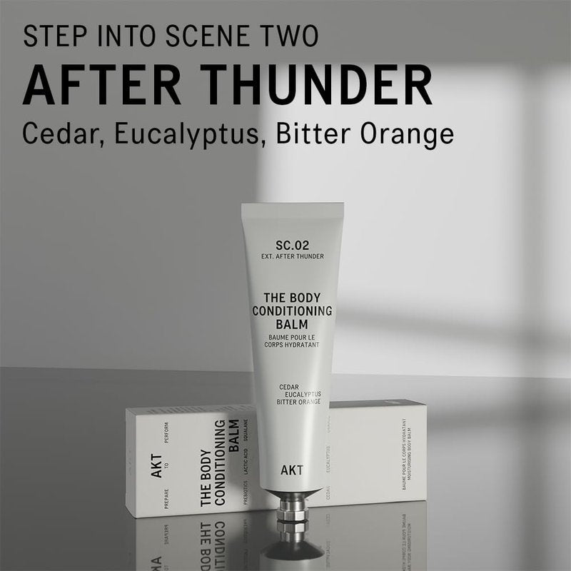 AKT The Body Conditioning Balm 3.4 Fl Oz, Firming Cream, Hydrating Body Balm with Olive Squalane & Lactic Acid, Vegan Moisturizer, Plastic Free, Sc.02 After Thunder, All Genders