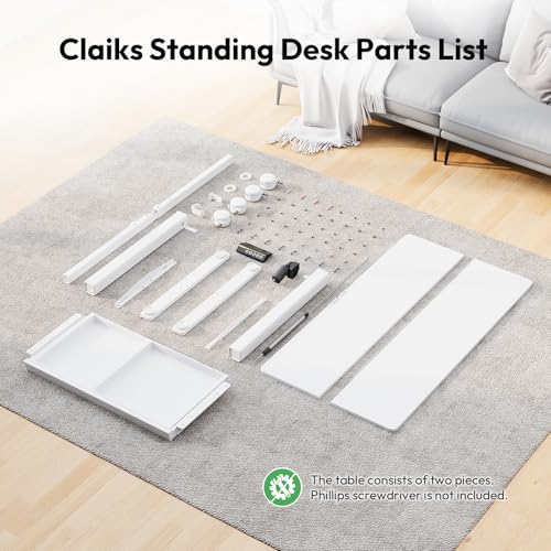 Gamork Electric Standing Desk with Drawers,48x24 inches Height Adjustable Sit-Stand Desk with Storage Shelf,3 Preset Heights,Equipped with Hooks,Ergonomic Gaming Table for Home and Study，White