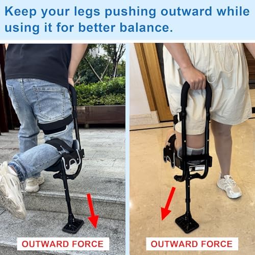 Hands Free Crutch with Safety Kneepad, Peg Leg Crutch Alternative for Adults, Comfortable Knee Crutches for Foot, Ankle, and Lower Leg Injuries- Suitable for Both Left and Right Feet