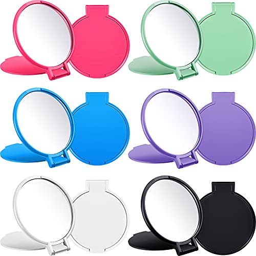 Jetec 12 Pieces Compact Mirrors Bulk Gifts Mini Vintage Pocket Mirrors for Purse Small Portable Folding Round Makeup Stuffs for Travel Daily Use Party Favors Women (Classic Colors)