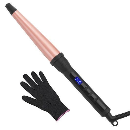 Curling Wand, Professional Ceramic 1/2-1 Inch Tapered Hair Curling Iron, LCD Display with 14 Heat Setting (100°C to 230°C), Dual Voltage Instant Heating Hair Wand Curler for All Hair Type