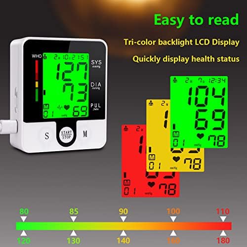 Wrist Blood Pressure Monitor for Home Use Digital Automatic Talking Wrist Blood Pressure Cuff, Rechargeable Blood Pressure Machine Adjustable Bp Cuff 3 Color Backlit LCD Display