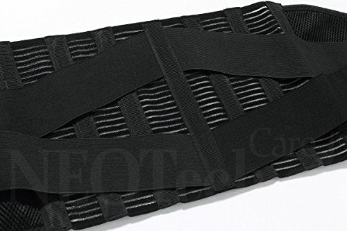 NeoTech Care Adjustable Compression Back Brace Lumbar Support Belt, Black, Size M