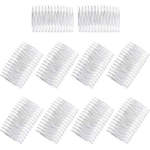 Pangda 10 Pieces Clear Hair Combs Women Hair Clip Combs 14 Teeth Plastic Bridal Wedding Veil Combs for Fine Hair Styling Accessories