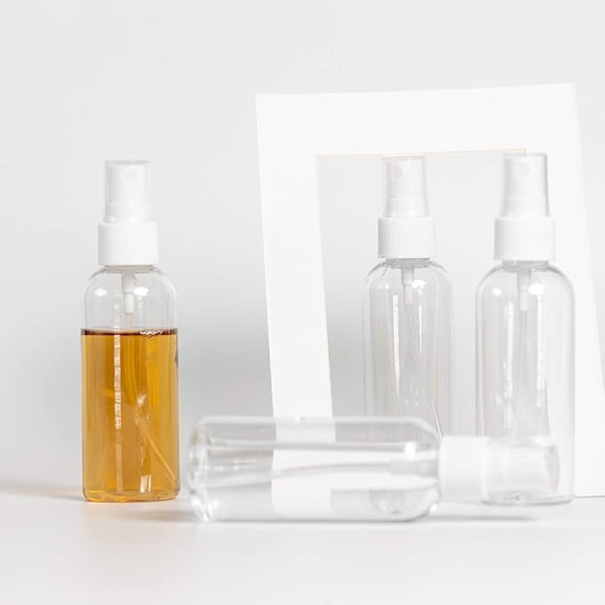 3 Pack Small Spray Bottle, 2.7oz/80ml Travel Spray Bottle, Empty Fine Mist Spray Bottles, Refillable Mini Spray Bottles with Labels