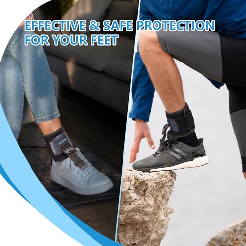 AFO Foot Drop Brace for Walking, Drop Foot Brace for Walking with Shoes, Adjustable Foot Brace for Drop Foot Support, Soft Drop Foot Braces, Fits Left or Right Foot, Women & Men(L/XL)