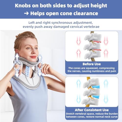 zenopax Cervical Neck Traction Device, Neck Stretcher for Neck Traction and Support, Adjustable Neck Traction Devices for Home Use to Relieve Neck Pressure and Pain