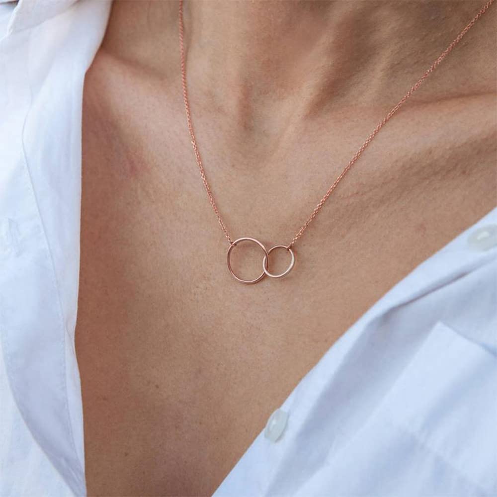 Turandoss Necklaces for Women - Circle Necklace Delicate Choker Pendant Necklace Necklace for Women Simple Jewelry Necklace Choker