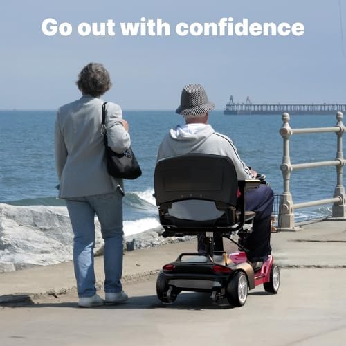 iScooter X-02 Mobility Scooter, 12/24 Miles Electric Wheelchair Device, Up to 300LBS, 4 Wheel Foldable Mobility Scooter for Adults & Seniors, LED Headlight, Basket, Cup Holder, Long Range