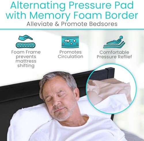 Vive Alternating Air Pressure Mattress for Hospital & Home Beds - Pressure Relief Pad for Bed Sores, Ulcers - Medical Grade Inflatable Device for Elderly, Bariatric, Handicap, Bedridden