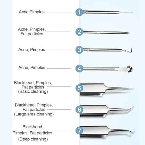 Medical Grade Blackhead Extraction Tool Kit - Blackhead Remover Tool Comedones Extractor Acne Removal Kit for Blemish - Whitehead Popping - 7 Pcs Set Removing for Nose Face Tools (Content 7-Piece Set)
