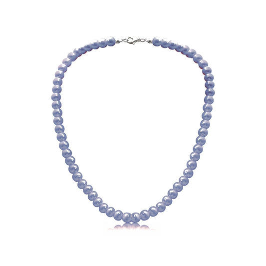 8mm Pearl Choker Necklace Multicolor 1920s Dainty Beads Necklace Costume Prom Party Statement Jewelry for Women-grey