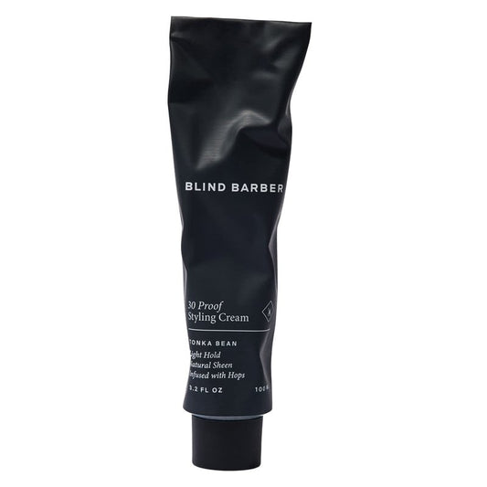 Blind Barber 30 Proof Hair Cream for Men - Styling Cream & Beard Tamer - Light Hold & Natural Shine - Paraben & Sulfate-Free, Water-Based Hair Products - Tonka Bean Scent (3.2 Fl oz)