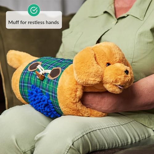 Fidget Muff and Blanket for Elderly | Fidget Blanket for Dementia | Dementia Products for Elderly | Gift and Activities for Seniors with Alzheimer’s or Dementia | Sensory Fidget Toys (Beige)