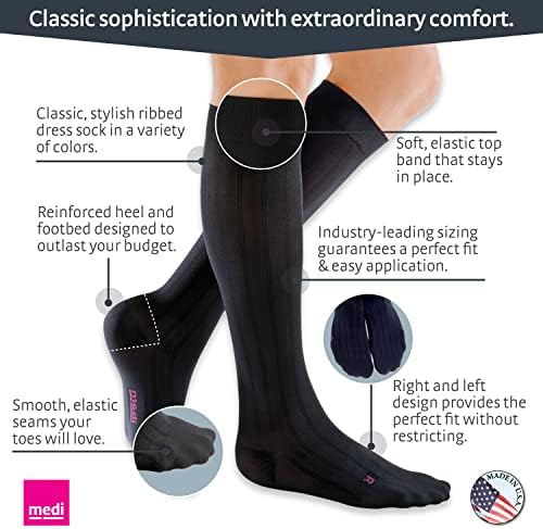 mediven for Men Classic, 20-30 mmHg – Calf High Compression Stockings, Closed Toe Leg Circulation for Men, Compression Dress Socks, Leg Support Compression Coverage