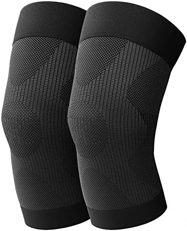 KEKING Orthopedic Brace for Tendinitis, Arthritis, ACL, MCL, Injury Recovery, Meniscus Tear, Knee Pain, Aching Knees, Patellar Tendonitis and Arthritis, Knee Compression Sleeves 2 Pack, Black XXL