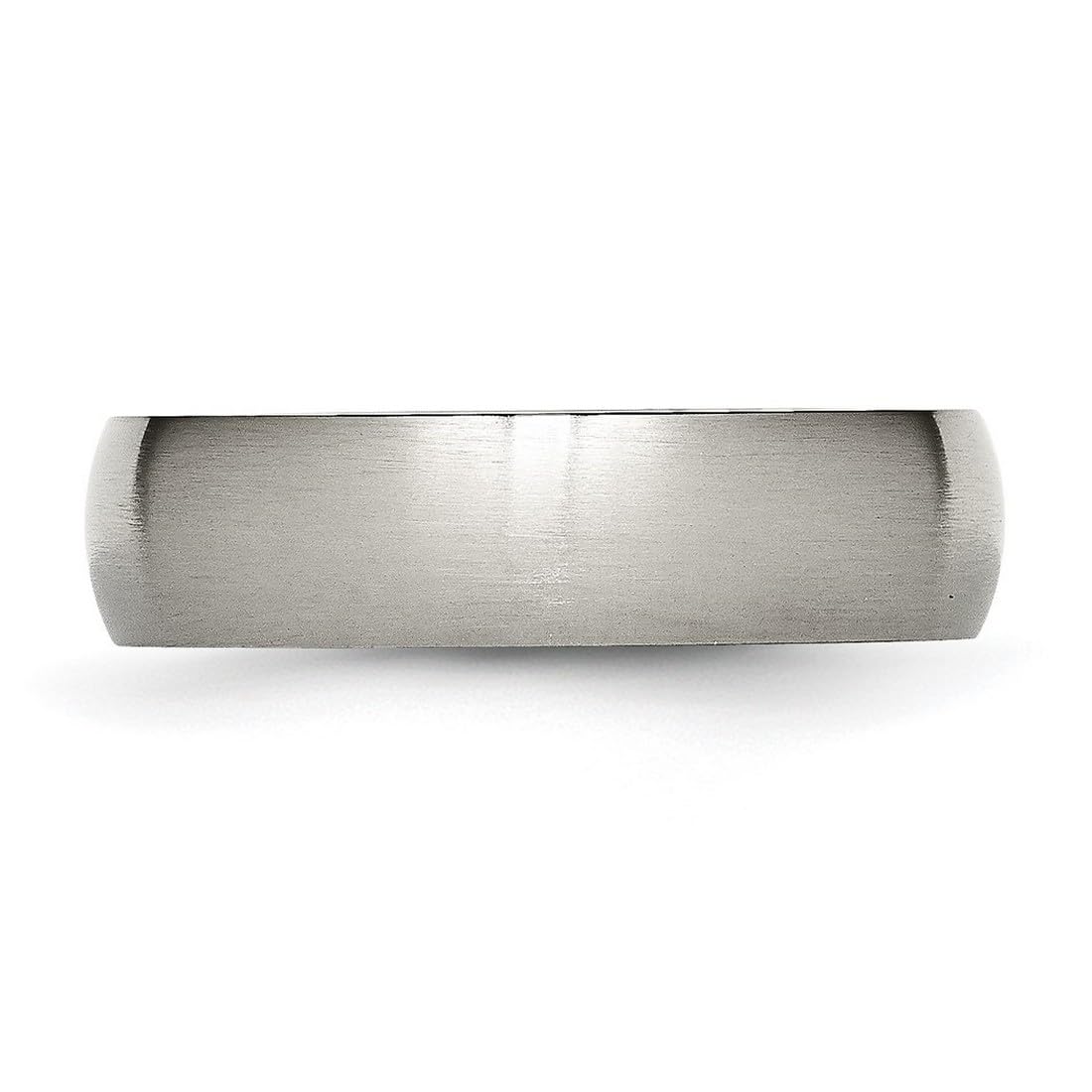 JewelryWeb Titanium Half Round 6mm Brushed Band Ring Size 6 Ring for Women and Men