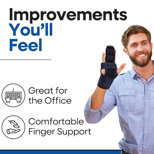 Trigger Finger Splint Finger Brace | Middle Finger Splint | Splint For Fractures, Broken Ring Finger, Arthritis, Tendonitis | Mallet Finger Splint Straightener Immobilizer | (RIGHT LARGE/XL)
