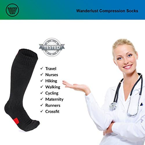 Wanderlust Everyday Use Compression Socks - Support Stockings for Men & Women