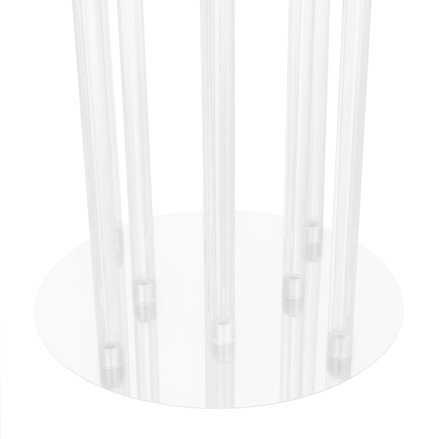 4Pcs 9 Arms Acrylic Candle Holder, Clear Candlestick Holder w/Acrylic Shade, 42.5In Tall Crystal Tapered Candle Holders Centerpieces w/Rectangular Base for Home Wedding Party (4 Pcs 9 Arms Type B)