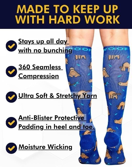 Compression Socks for Women & Men Circulation - 15-20 mmHg Compression Socks - Best Support for Nurses, Running, Athletic
