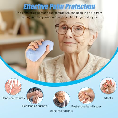 Palm Protector for Hand Contracture with Separators, Palm Grip Cushions for Finger Contracture Prevention for Stroke, Parkinson Dementia, Arthritis, Hand Grip Strengthener (1)
