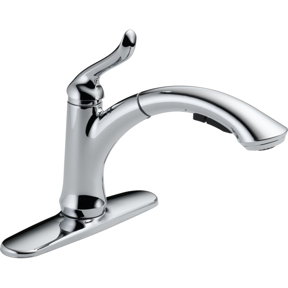 Delta Faucet Linden Single-Handle Kitchen Sink Faucet with Pull Out Sprayer, Chrome 4353-DST, BIG