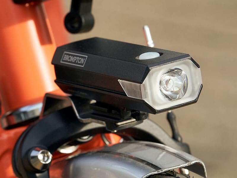 Brompton Front USB Rechargeable Bike Light – 500 Lumens | Handlebar Mount | Lithium Battery | Black
