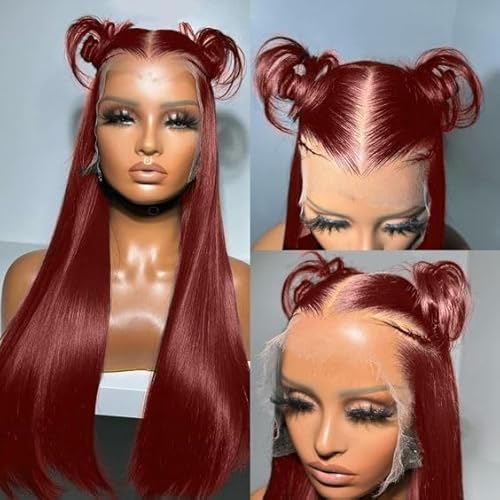 250 Density Ginger wig human hair Straight Lace Front Wigs Human Hair Pre Plucked 13x4 HD Transparent Lace Front Wigs Human Hair for Women Reddish Brown Lace Front Wigs HumanHair 22Inch