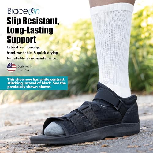 Brace On Post Op Shoe - Orthopedic Shoes for Women Walking Boot, Plantar Fasciitis Brace, Medical Boot for Injury, Open Toe for Toe injury (Women Small, Shoe Size Up to Size 6)