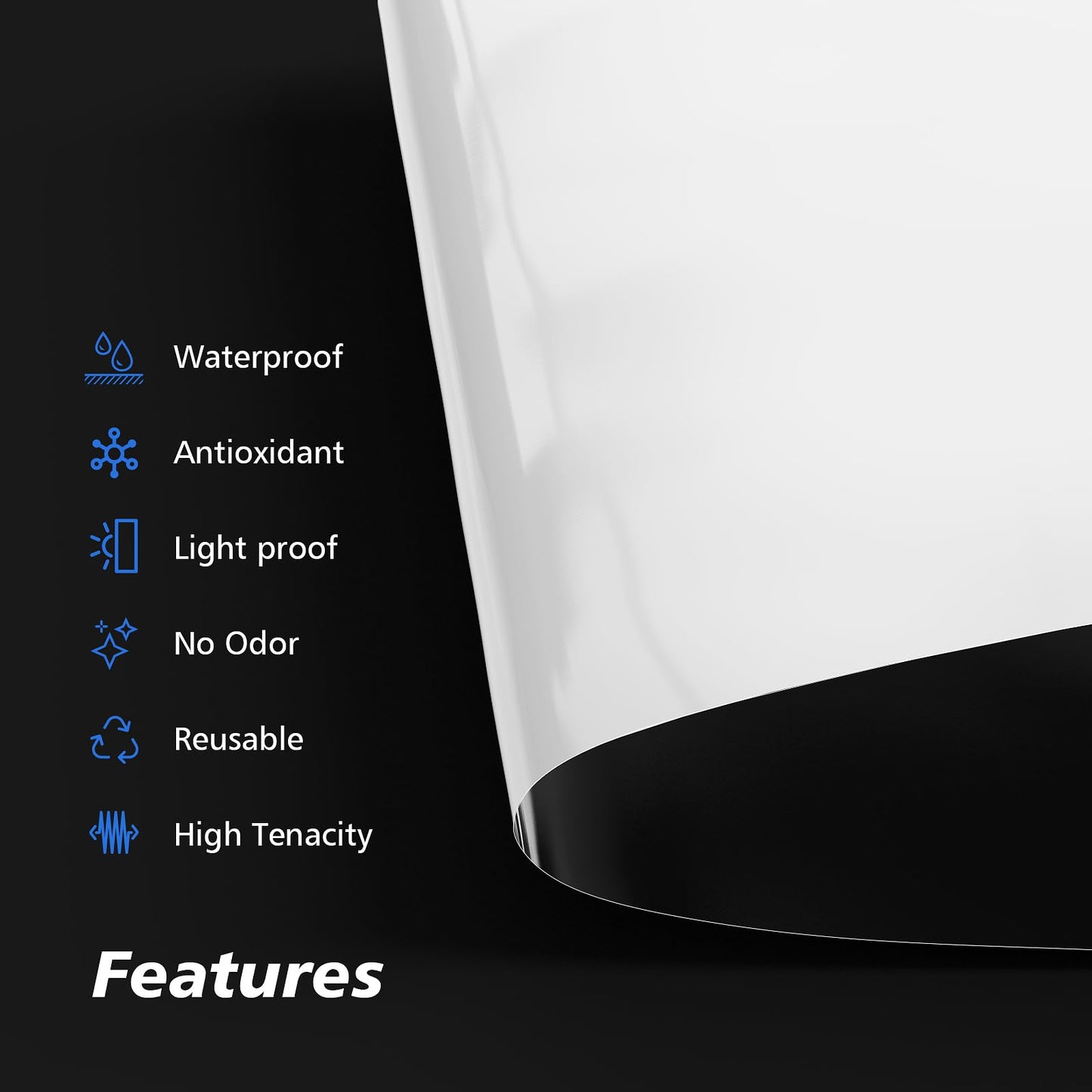 Crawl Space Vapor Barrier, 10Mil Film, 10' x 25', Drop Cloth Vapor Barrier Covering for Crawl Space Encapsulation, Thick Plastic Sheeting, Black and White Panda Film, Heavy Duty Polyethylene Film