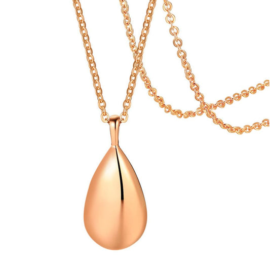 Abaodam Perfume Necklace for Women Aromatherapy Diffuser Pendant Urn Necklace for Ashes Teardrop-Shaped Memorial Jewelry with Chain Essential Oil Scent Keeper