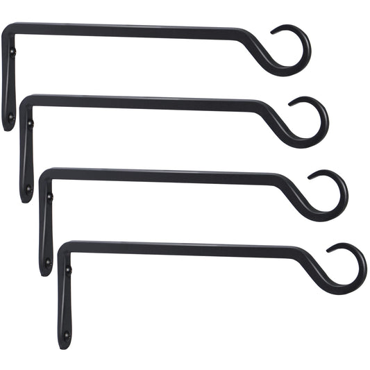 AILIN YELOKIE 12inch 4 Pack Plant Hanger, Sturdy Hanging Plant Hangers Outdoor, Bird Feeder Hanger for Bird Feeders, Planters, Lanterns, Wind Chimes Indoor Outdoor, Upgrade Black