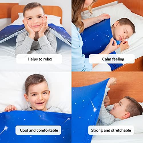 ODOXIA Sensory Compression Blanket | Spandex Bed Sheet for Kids & Adults | Deep Relaxing Feeling | Star Theme | Breathable & Stretchable | Full