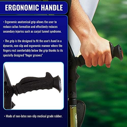 Ergobaum 7G by Ergoactives. 1 Pair (2 Units) of Ergonomic Forearm Crutches - Adult 5' - 6'6'' Adjustable, Foldable, Ergonomic, Shock Absorber, Non-Slip, Knee-Rest Platforms, LED Lights (Blue)