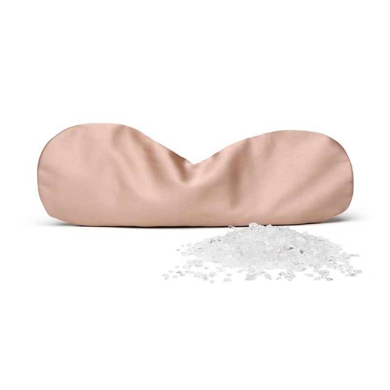 KISMETICS Weighted Eye Pillow with Clear Quartz Fill, Silk Satin Sleep Mask, Meditation & Yoga Eye Cover, Light-Blocking Eye Mask for Rest, Relaxation & Mindful Use