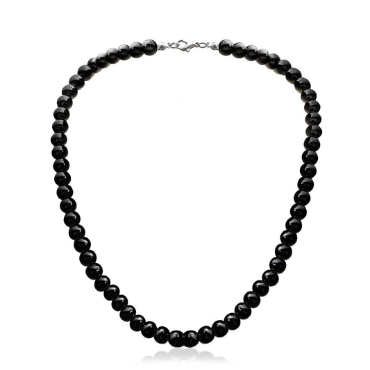 8mm Pearl Choker Necklace Multicolor 1920s Dainty Beads Necklace Costume Prom Party Statement Jewelry for Women-night black