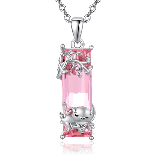 AENEAS Prime 2025 Pig Necklace Sterling Silver Pig Pendant Necklace Cute Animal Pink Crystal Jewelry Gifts for Her Wife Women