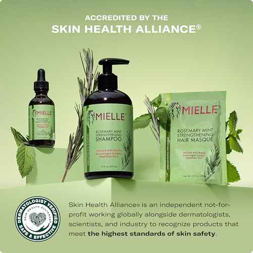 Mielle Organics Rosemary Mint Hair Strengthening Biotin Shampoo - Moisturizing Hair Shampoo for Women and Men to Gently Cleanse, Repair & Protect Strands (12 oz)
