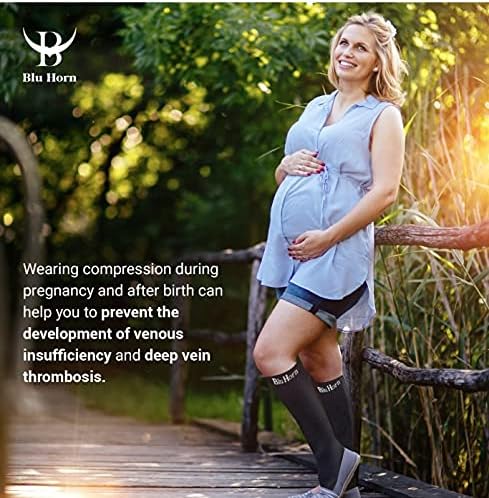 Knee High Compression Socks 15 To 20 mmHg For Everyday Use Improves Blood Circulation, Relieves Pain & Swelling SIze 7X Large, Black 1 Pair
