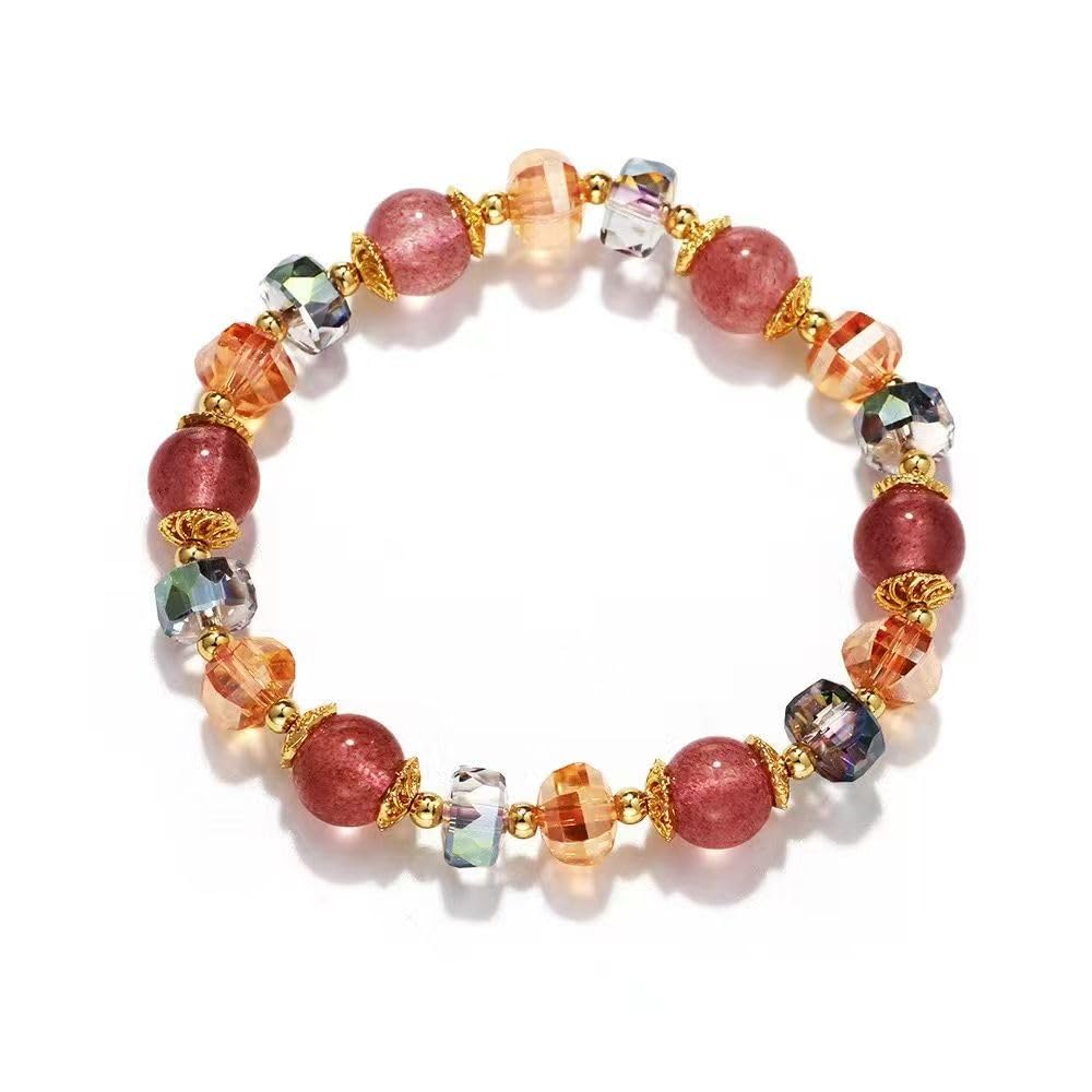 Pearl Bracelets for Women,Freshwater Pearls Crystal Bracelet Boho Bracelets Bead Bracelet Gifts (Crystal)