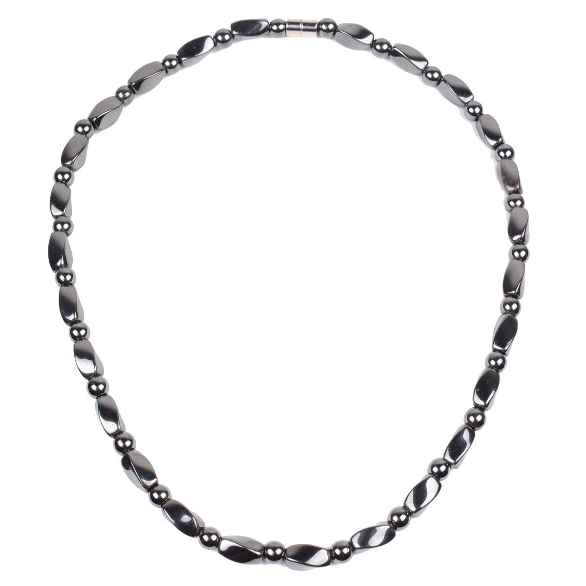 IRUMENG Magnetic Hematite Necklace for Men Women, Magnetic Stone Necklace to Soothe Neck Shoulder Discomfort, Reduce Fatigue Improve Daily Relaxation-21.6 inch (55cm)