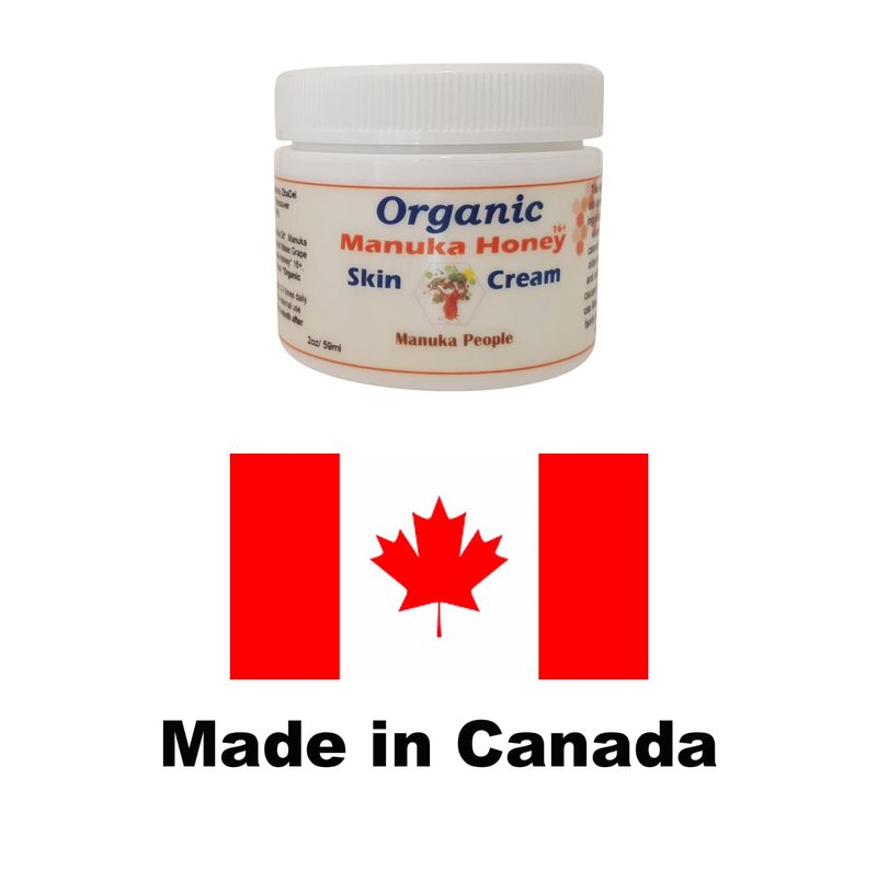 Organic Manuka Honey Skin Moisturizer Cream for Sensitive Dry Skin, Honey Relief for All Ages, Natural Moisturizer Cream for Face and Body, Made in Canada (4 OZ)